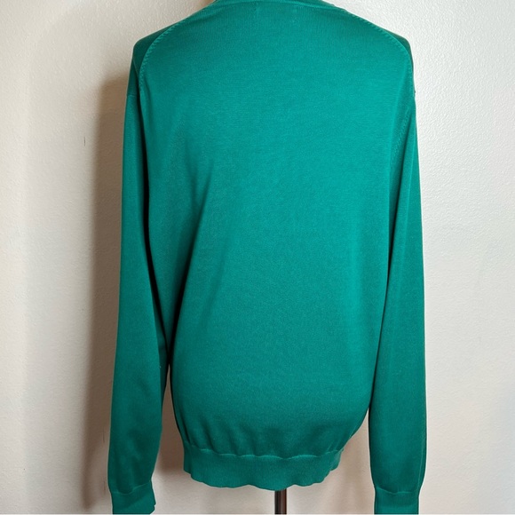 Lands End supima cotton classic grandpa cardigan sweater size large Kelly green - Picture 5 of 12